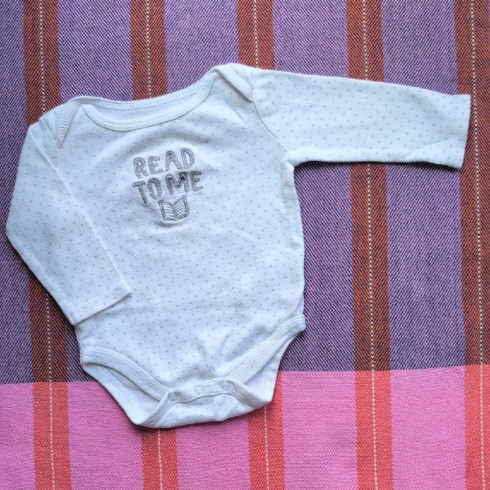 Indigo White 'Read to Me' Baby Bodysuit